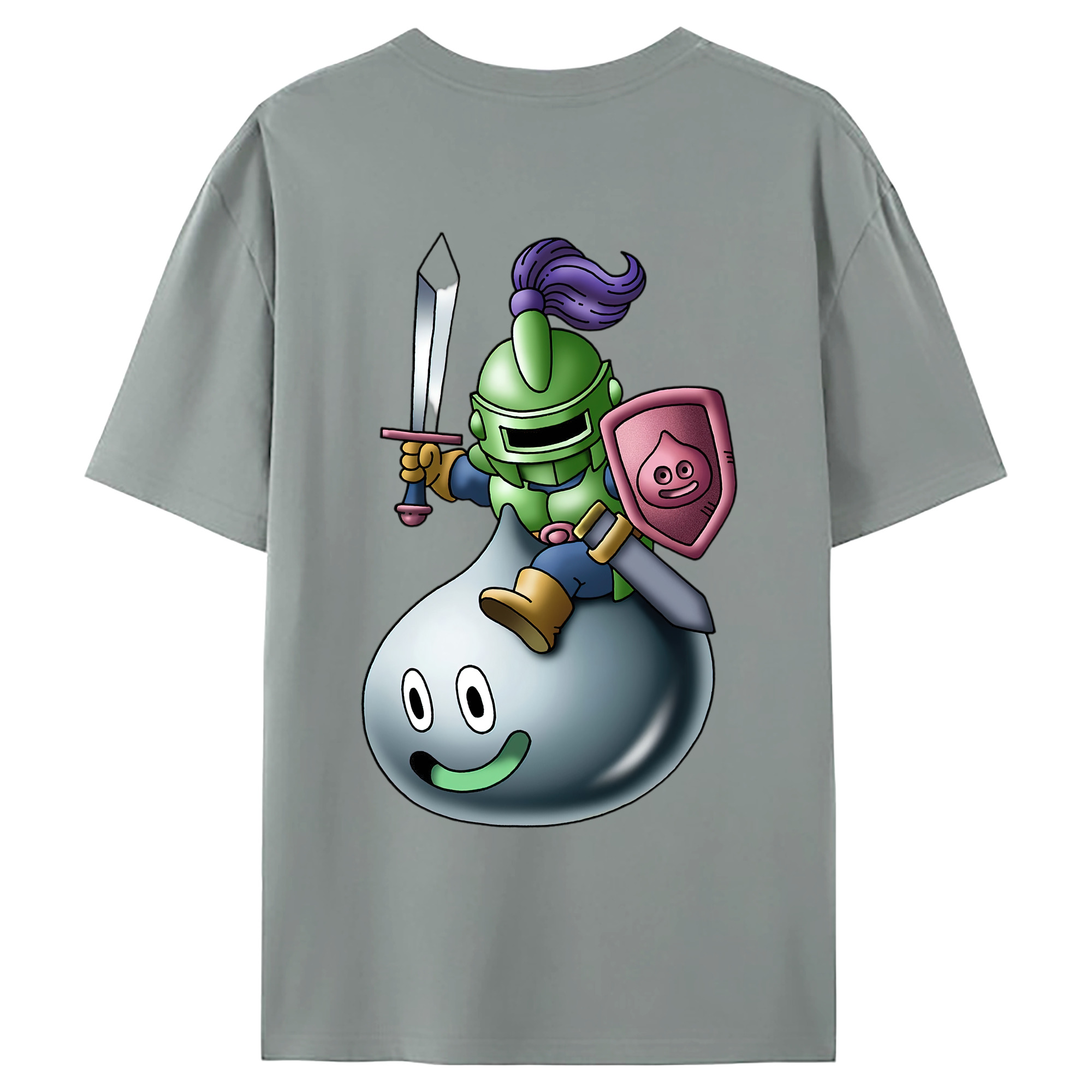 （画像用） ドラゴンクエスト Doragon Kuesuto Dragon Quest 綿100％ メンズ半袖Tシャツ（バックプリント） 通気性